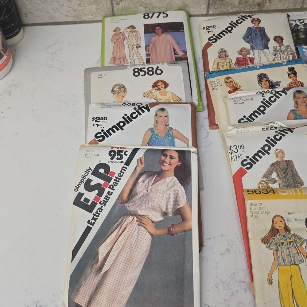 HUGE Lot Of 10 Vintage Sewing Patterns! - McCall's, Butterick and Simplicity